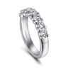 Straight Wedding Ring in 14k White Gold with Round Natural Diamond at Gabriel & Co.