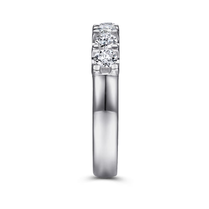 Ronda - 14K White Gold Round 7 Stone Diamond Anniversary Band