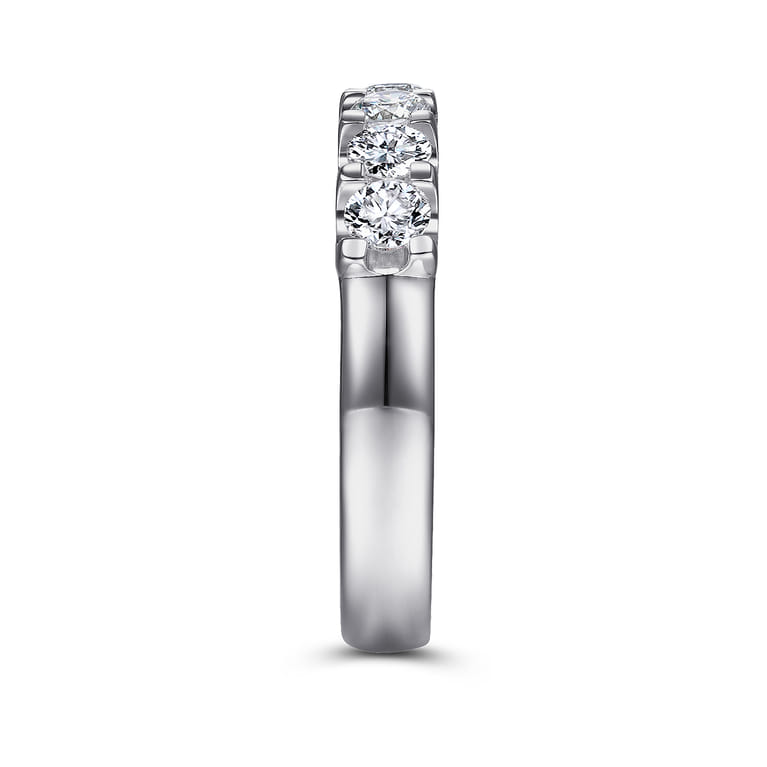 Straight Wedding Ring in 14k White Gold with Round Natural Diamond at Gabriel & Co. - Shot 4