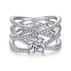 14K White Gold Round Diamond Engagement Ring