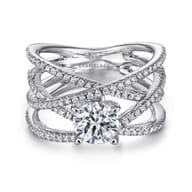 Ronny - 14K White Gold Round Diamond Engagement Ring