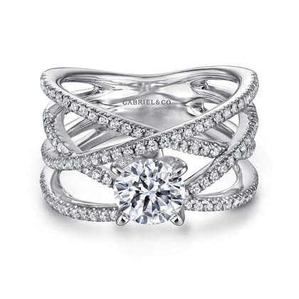 Ronny - 14K White Gold Round Diamond Engagement Ring