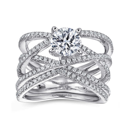 Ronny - 14K White Gold Round Diamond Engagement Ring