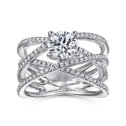Ronny - 14K White Gold Round Diamond Engagement Ring
