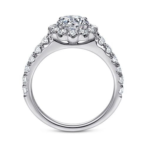 Rosalyn - Platinum Round Halo Diamond Engagement Ring - 0.79 ct - Shot 2