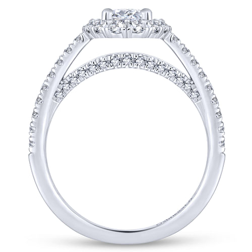 Roseley - 14k White Gold Oval Double Halo Complete Diamond Engagement Ring - 0.97 ct - Shot 2