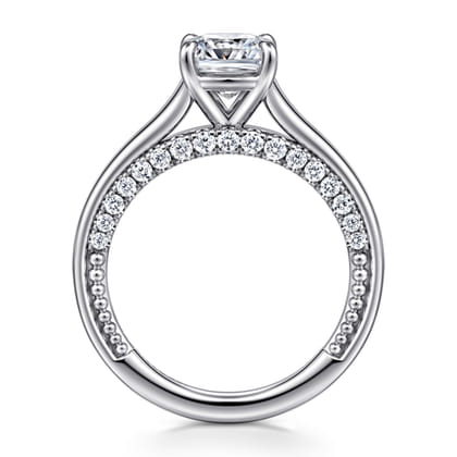 Rosey - 14K White Gold Cushion Cut Diamond Engagement Ring