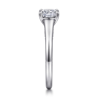 Rosey - 14K White Gold Cushion Cut Diamond Engagement Ring