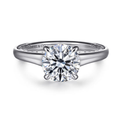 Rosey - 14K White Gold Round Diamond Engagement Ring