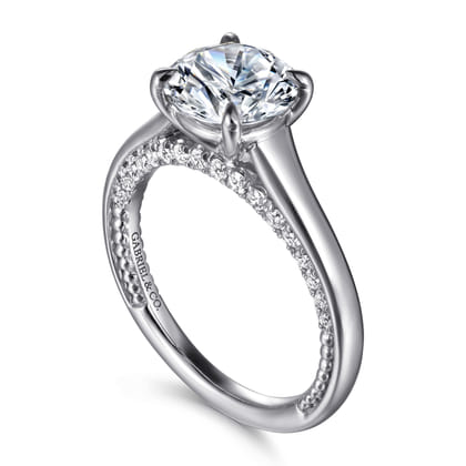 Rosey - 14K White Gold Round Diamond Engagement Ring