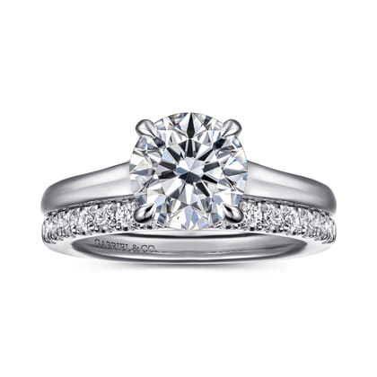 Rosey - 14K White Gold Round Diamond Engagement Ring