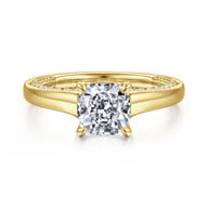 Rosey - 14K Yellow Gold Cushion Cut Diamond Engagement Ring