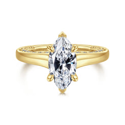 Rosey - 14K Yellow Gold Marquise Shape Diamond Engagement Ring