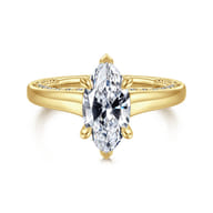 Rosey - 14K Yellow Gold Marquise Shape Diamond Engagement Ring