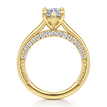 Rosey - 14K Yellow Gold Marquise Shape Diamond Engagement Ring