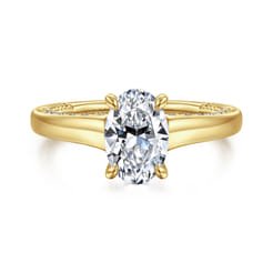 Rosey - 14K Yellow Gold Oval Diamond Engagement Ring