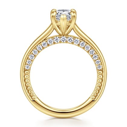 Rosey - 14K Yellow Gold Pear Shape Diamond Engagement Ring