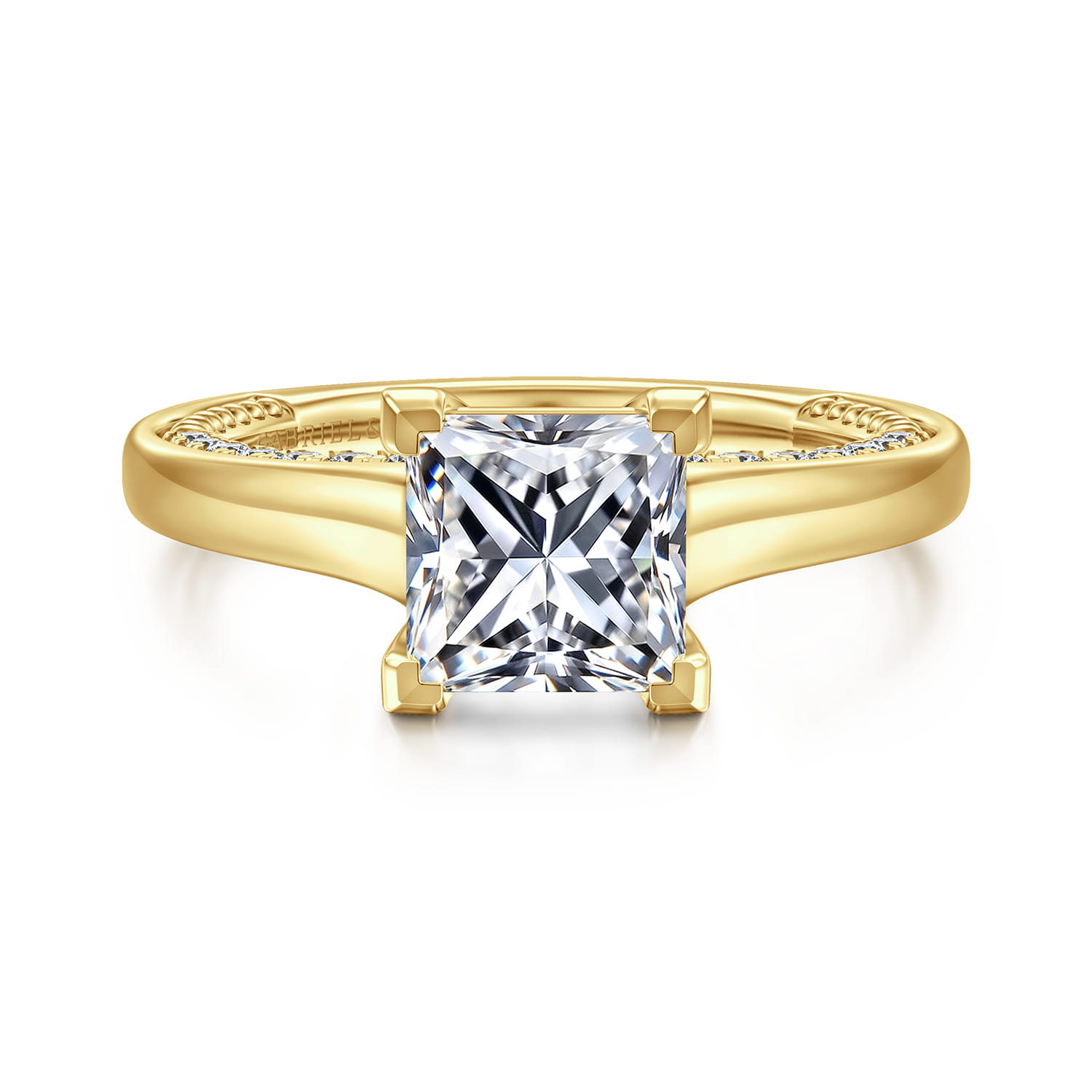 Rosey - 14K Yellow Gold Princess Cut Diamond Engagement Ring