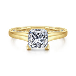 Rosey - 14K Yellow Gold Princess Cut Diamond Engagement Ring