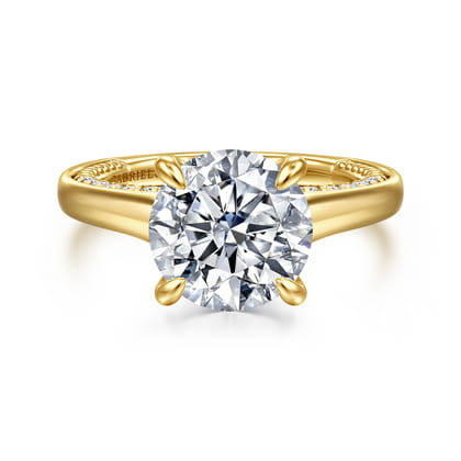 Rosey - 14K Yellow Gold Round Diamond Engagement Ring