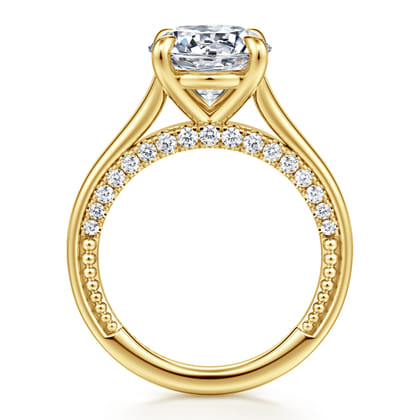 Rosey - 14K Yellow Gold Round Diamond Engagement Ring