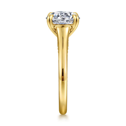 Rosey - 14K Yellow Gold Round Diamond Engagement Ring