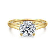 Rosey - 14K Yellow Gold Round Diamond Engagement Ring