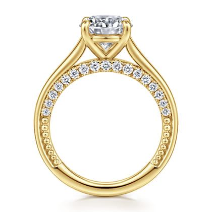 Rosey - 14K Yellow Gold Round Diamond Engagement Ring