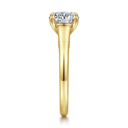 Rosey - 14K Yellow Gold Round Diamond Engagement Ring