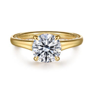 Rosey - 14K Yellow Gold Round Diamond Engagement Ring