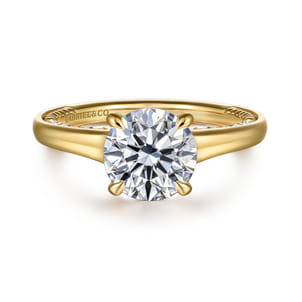 Rosey - 14K Yellow Gold Round Diamond Engagement Ring