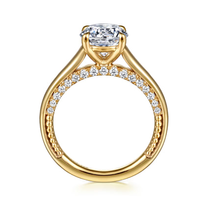 Rosey - 14K Yellow Gold Round Diamond Engagement Ring
