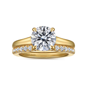 Rosey - 14K Yellow Gold Round Diamond Engagement Ring