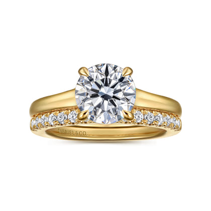 Rosey - 14K Yellow Gold Round Diamond Engagement Ring