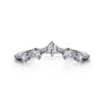 Curved Wedding Ring in 14k White Gold with Round Natural Diamond at Gabriel & Co.