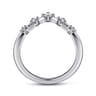 Curved Wedding Ring in 14k White Gold with Round Natural Diamond at Gabriel & Co.