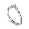 Curved Wedding Ring in 14k White Gold with Round Natural Diamond at Gabriel & Co.