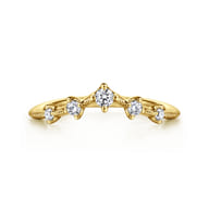 Rouix - 14K Yellow Gold Curved Diamond Anniversary Band