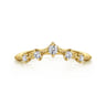 Curved Wedding Ring in 14k Yellow Gold with Round Natural Diamond at Gabriel & Co.