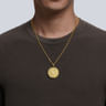 Round 14K Yellow Gold St Christopher Protect Us Pendant