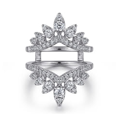 Rudie - 14K White Gold Bursting Chevron Diamond Ring Enhancer