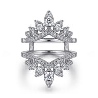 Rudie - 14K White Gold Bursting Chevron Diamond Ring Enhancer