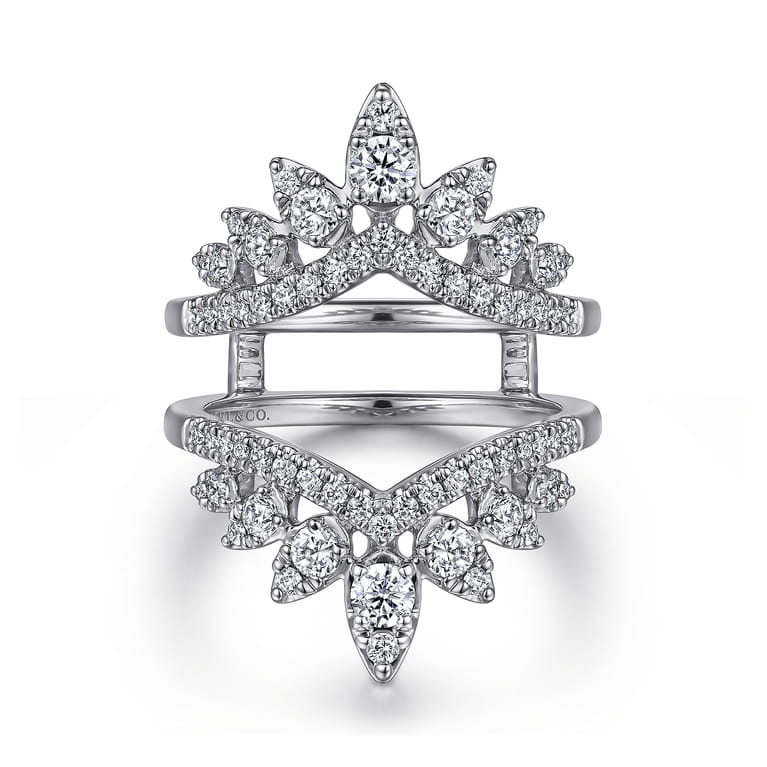 Enhancer Wedding Ring in 14k White Gold with Round Natural Diamond at Gabriel & Co. - Shot 1