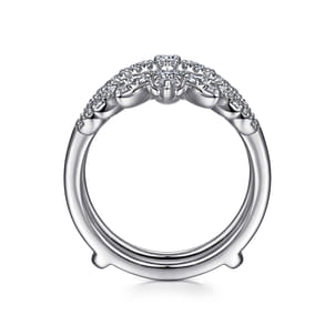 Rudie - 14K White Gold Bursting Chevron Diamond Ring Enhancer