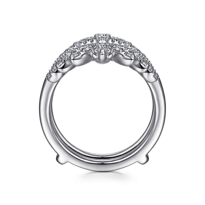 Rudie - 14K White Gold Bursting Chevron Diamond Ring Enhancer