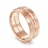 Russell - 14K Rose Gold 8mm - Engraved Men's Wedding Band in Satin Finish