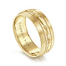 Russell - 14K Yellow Gold 8mm - Engraved Men's Wedding Band in Satin Finish