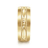 Russell - 14K Yellow Gold 8mm - Engraved Men's Wedding Band in Satin Finish