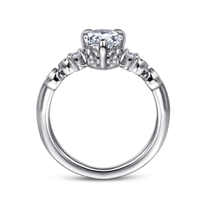 Russo - 14K White Gold Pear Shape Chevron Engagement Ring