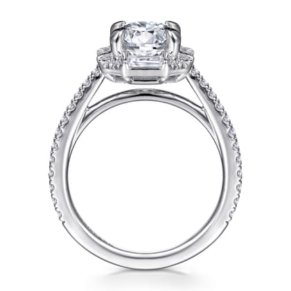 Ryland - 14K White Gold Octagonal Halo Round Diamond Engagement Ring